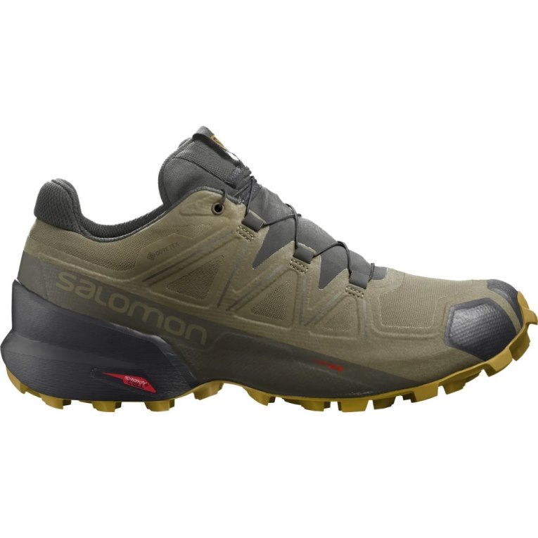 Salomon Speedcross 5 GTX Men\'s Trail Running Shoes Olive | 849-YNGXDJ