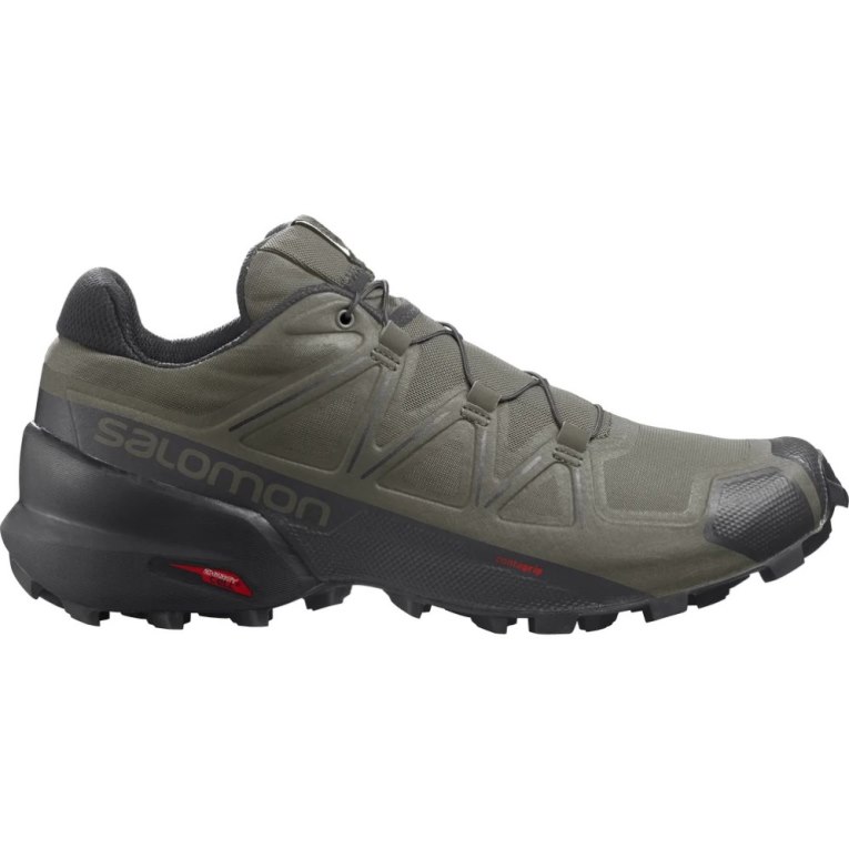 Salomon Speedcross 5 Wide Men\'s Trail Running Shoes Olive | 640-XEFDSK