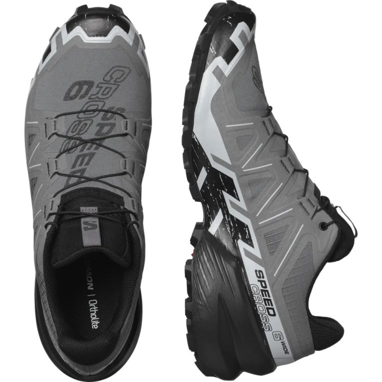 Salomon Speedcross 6 Wide Men's Trail Running Shoes Grey | 471-JCETAS