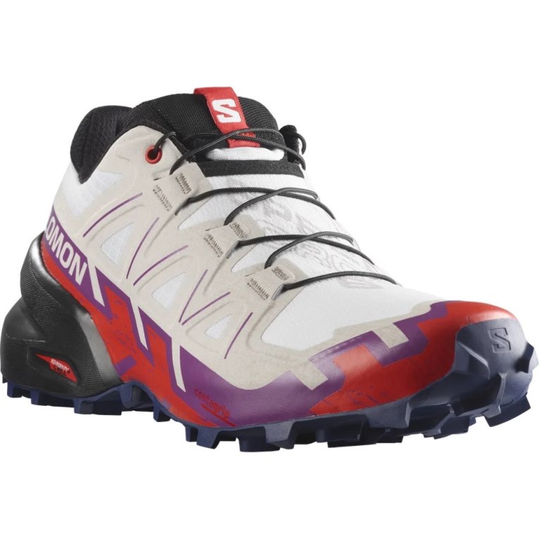 Salomon Speedcross 6 Women's Trail Running Shoes White / Red | 162-CHRBOL