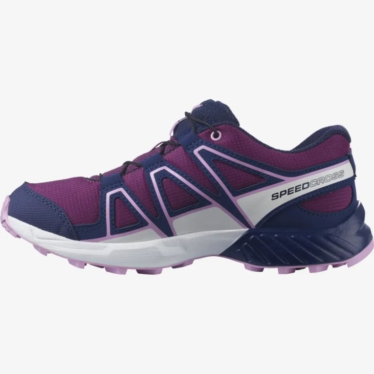 Salomon Speedcross Kids' Hiking Shoes Fuchsia / Navy | 142-CTEGKI