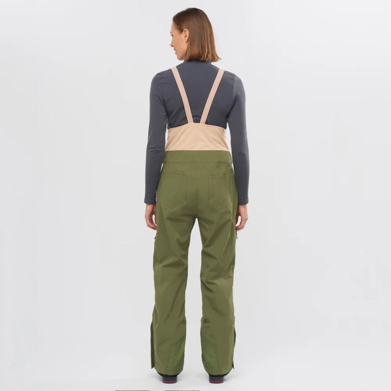 Salomon Stance 3L Bib Women's Ski Pants Olive | 812-ODNBQI