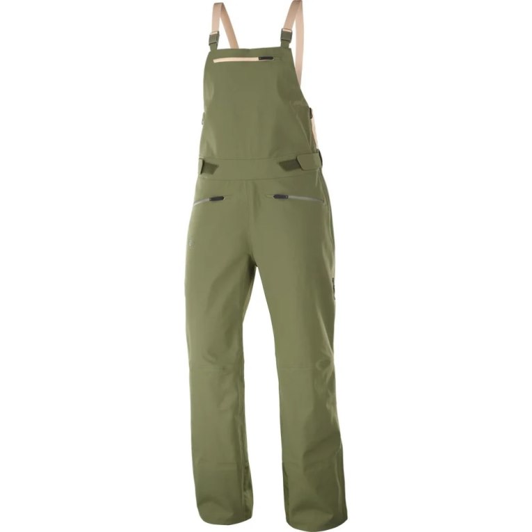 Salomon Stance 3L Bib Women's Ski Pants Olive | 812-ODNBQI