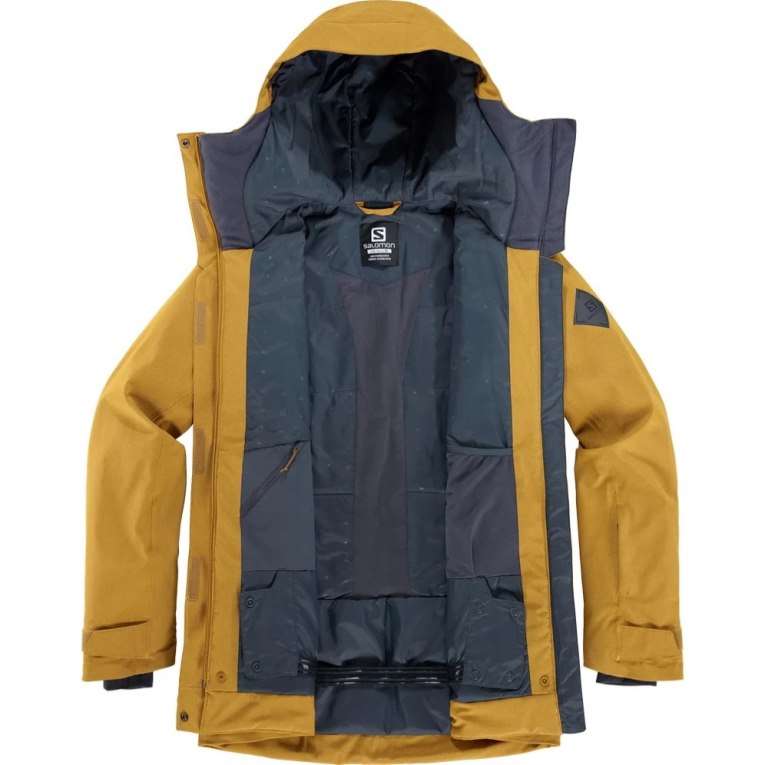 Salomon Stance Cargo Insulated Hooded Women's Ski Jackets Yellow | 376-VDTZAX