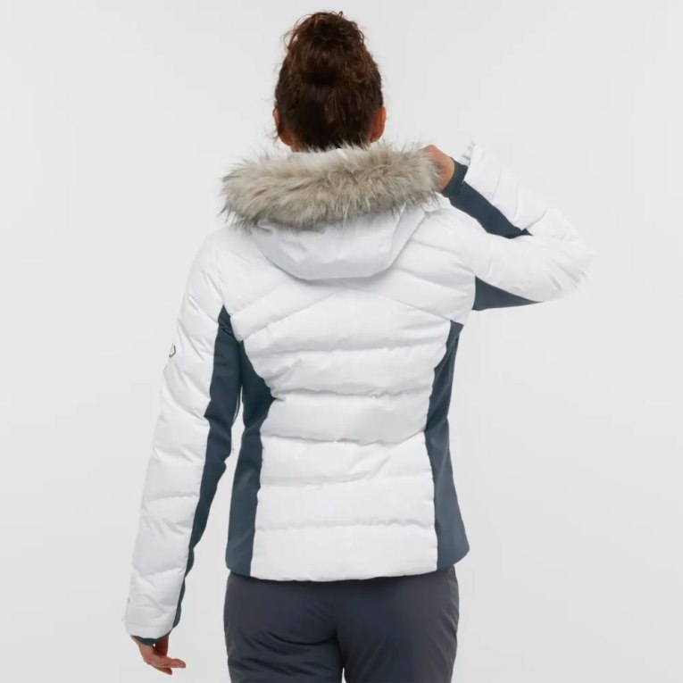 Salomon Stormcozy Insulated Hoodie Women's Ski Jackets White | 654-PWCVYJ