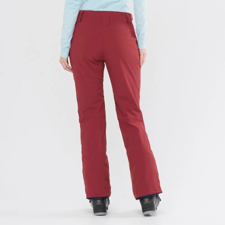 Salomon The Brilliant Women's Ski Pants Red | 461-VTCURP