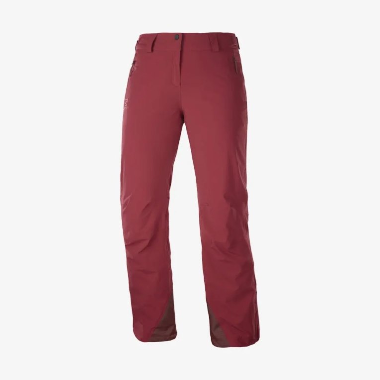 Salomon The Brilliant Women's Ski Pants Red | 461-VTCURP