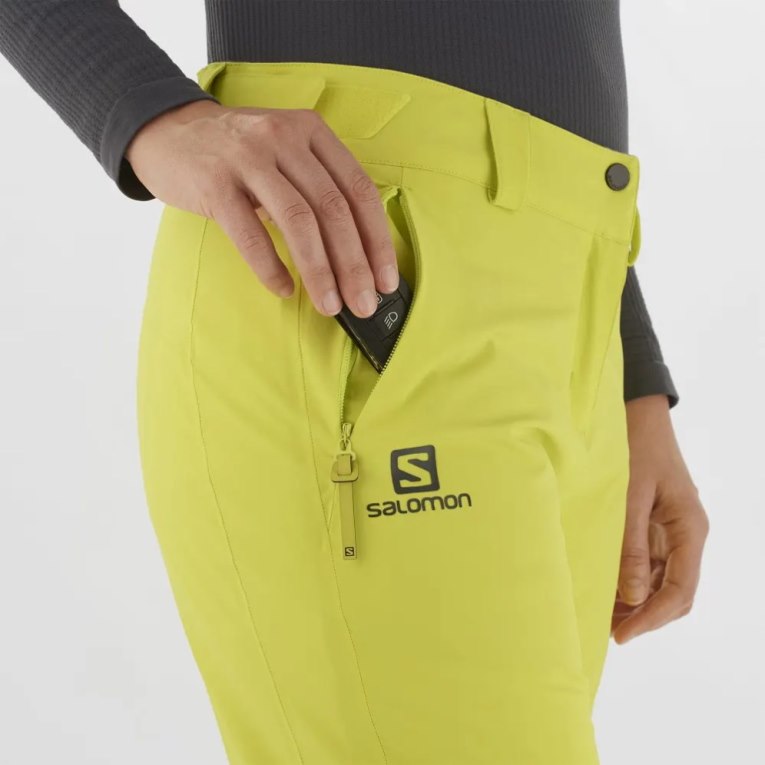 Salomon The Brilliant Women's Ski Pants Lemon | 869-HELGXP