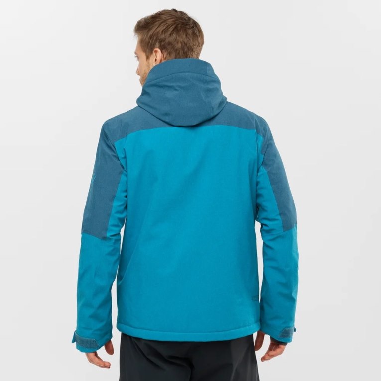 Salomon Untracked Insulated Men's Ski Jackets Turquoise | 856-WHPJZF