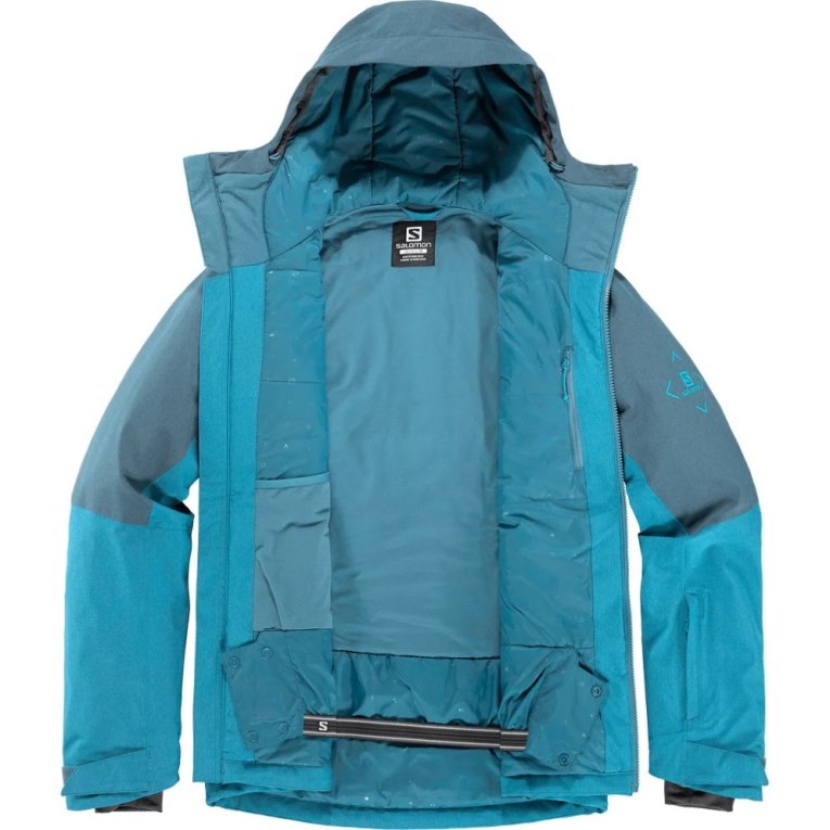 Salomon Untracked Insulated Men's Ski Jackets Turquoise | 856-WHPJZF