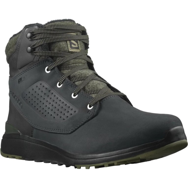 Salomon Utility Winter CS WP Men's Winter Boots Black / Olive | 390-MGSHBR