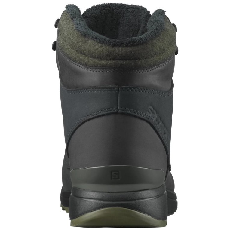 Salomon Utility Winter CS WP Men's Winter Boots Black / Olive | 390-MGSHBR