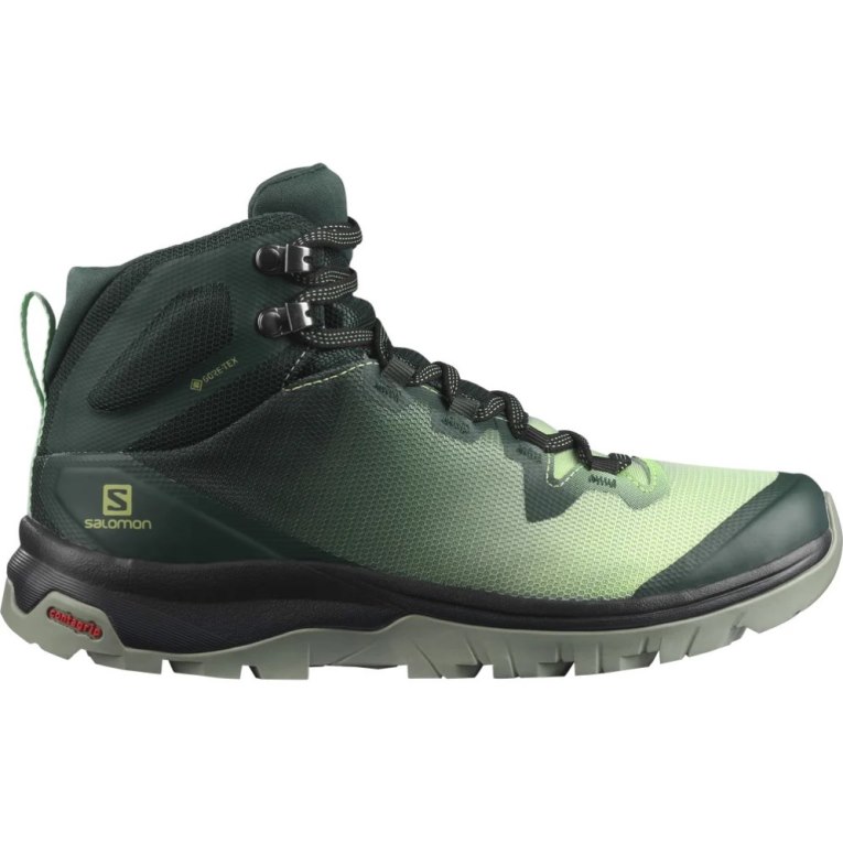 Salomon Vaya Mid GTX Women\'s Hiking Boots Green | 598-YRWSQK