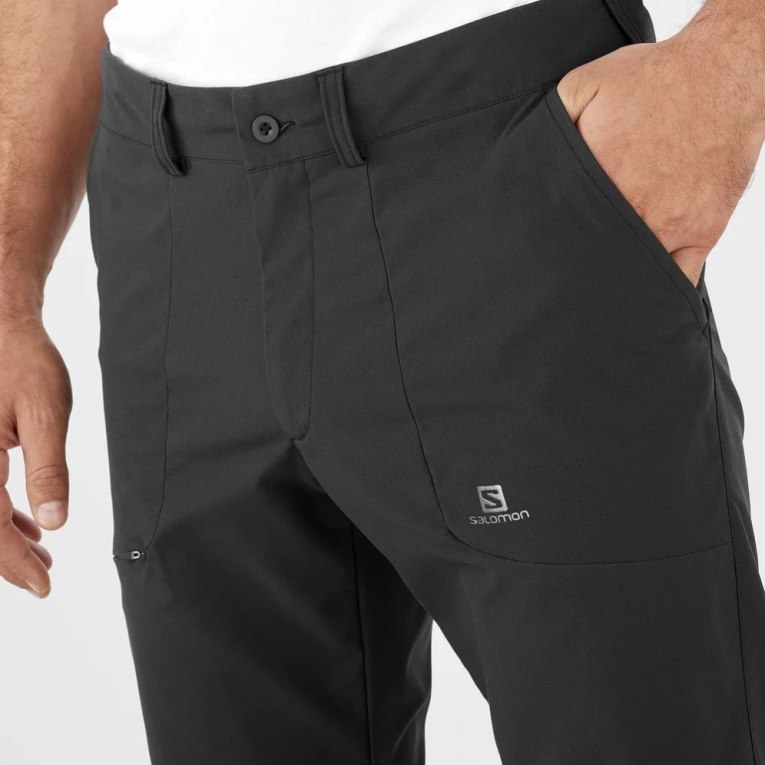 Salomon Wayfarer City Men's Sport Pants Black | 390-ZGDYAW