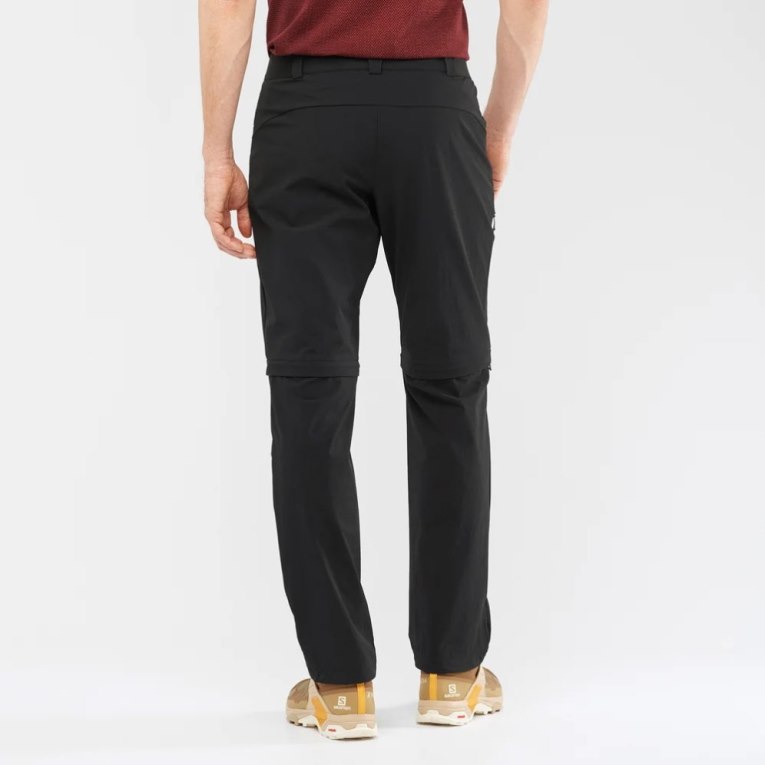 Salomon Wayfarer Zip Off Men's Sport Pants Black | 410-PBOZKV