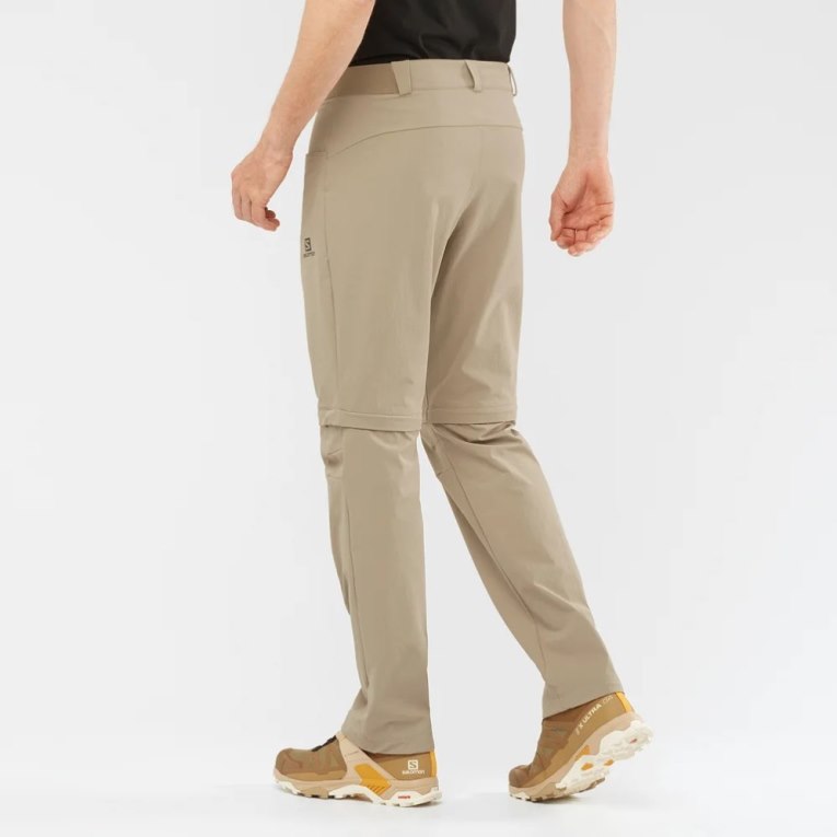 Salomon Wayfarer Zip Off Men's Sport Pants Khaki | 463-GIWCJX