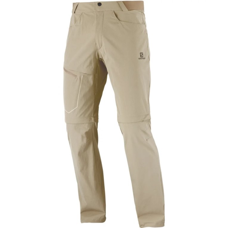 Salomon Wayfarer Zip Off Men's Sport Pants Khaki | 463-GIWCJX