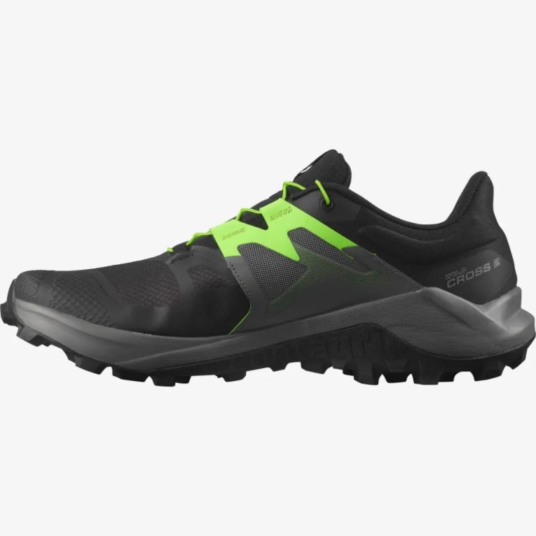 Salomon Wildcross 2 Men's Trail Running Shoes Black / Green | 754-LUAWPG