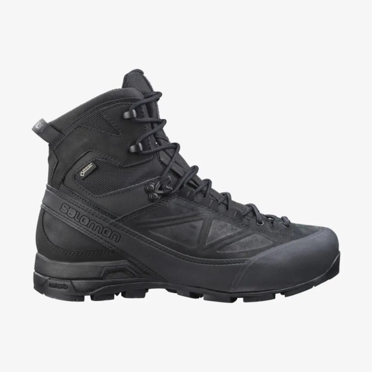 Salomon X Alp GTX Forces Men\'s Tactical Boots Black | 869-MXLOEY