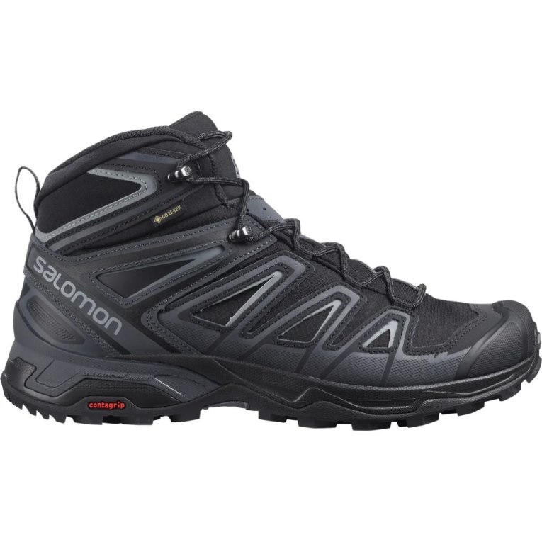 Salomon X Ultra 3 Mid GTX Men\'s Hiking Boots Black | 692-OLVHMX