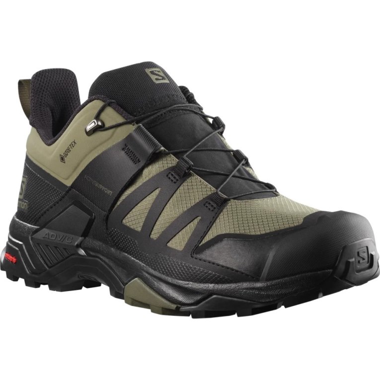 Salomon X Ultra 4 GTX Men's Hiking Shoes Black / Olive | 598-XPBIRO