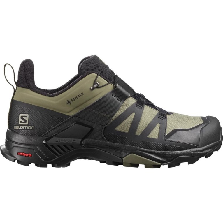 Salomon X Ultra 4 GTX Men\'s Hiking Shoes Black / Olive | 598-XPBIRO