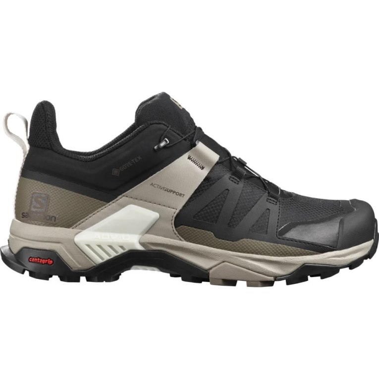 Salomon X Ultra 4 GTX Men\'s Hiking Shoes Black / Olive | 918-ZWFEQK