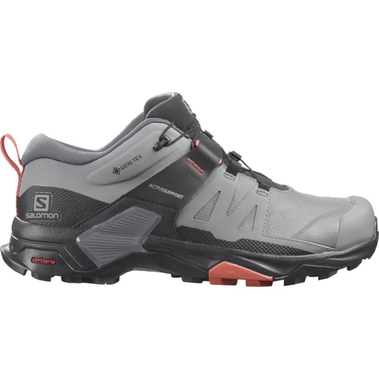 Salomon X Ultra 4 GTX Women\'s Hiking Shoes Grey / Black | 398-GOCJYP