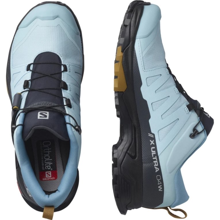 Salomon X Ultra 4 GTX Women's Hiking Shoes Light Blue / Black | 614-NBAKIC