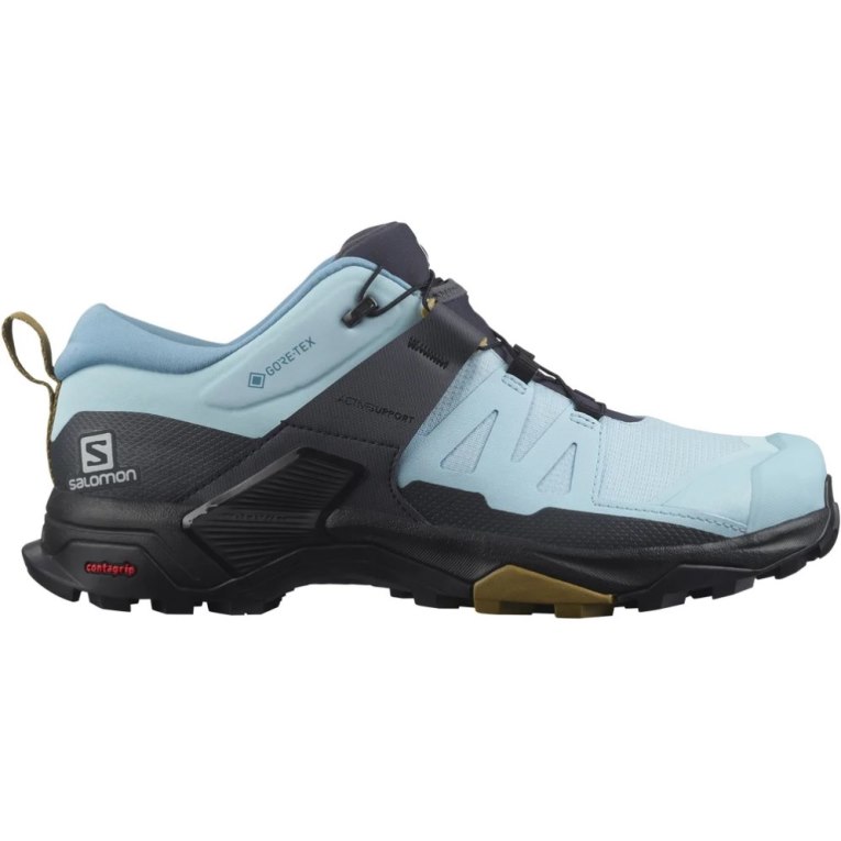 Salomon X Ultra 4 GTX Women\'s Hiking Shoes Light Blue / Black | 614-NBAKIC