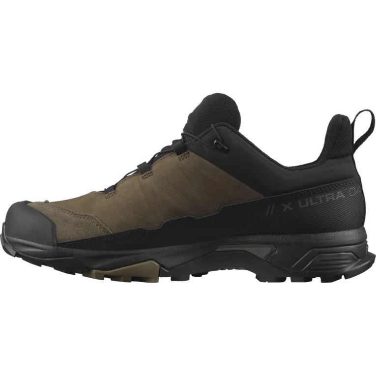 Salomon X Ultra 4 Leather GTX Men's Hiking Shoes Black / Olive | 809-XSOBIW