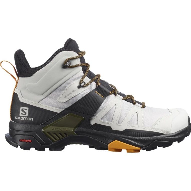 Salomon X Ultra 4 Mid GTX Men\'s Hiking Boots White / Black | 045-CXQWGM