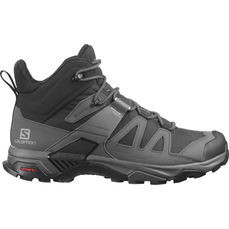 Salomon X Ultra 4 Mid Wide GTX Men\'s Hiking Boots Black | 598-XSVBHK