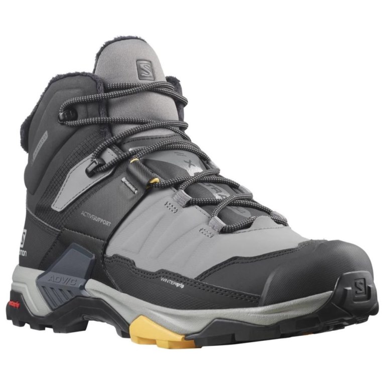 Salomon X Ultra 4 Mid Winter Thinsulate Climasalomon Waterproof Men's Winter Boots Black / Grey | 034-SMIGHR