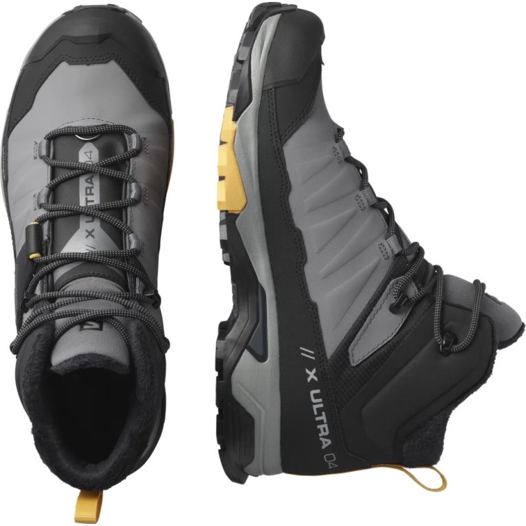 Salomon X Ultra 4 Mid Winter Thinsulate Climasalomon Waterproof Men's Winter Boots Black / Grey | 034-SMIGHR