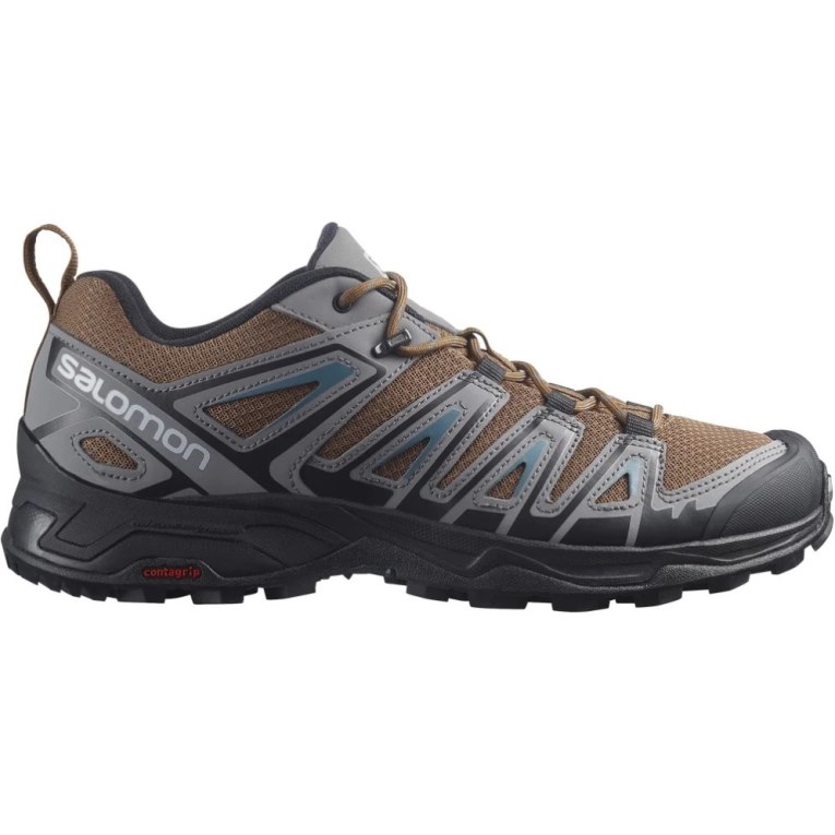 Salomon X Ultra Pioneer Men\'s Hiking Shoes Brown / Grey | 986-NDUAQM