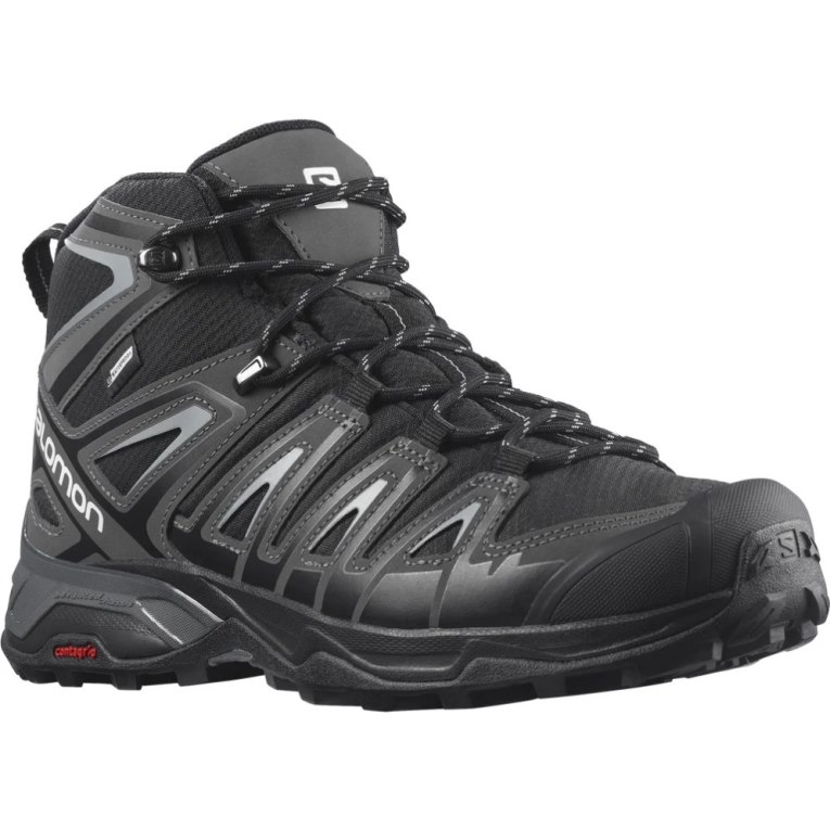 Salomon X Ultra Pioneer Mid CSWP Men's Hiking Boots Black | 634-GCPODL