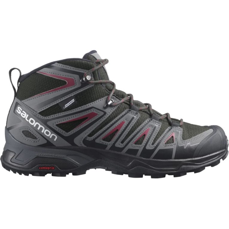 Salomon X Ultra Pioneer Mid CSWP Men\'s Hiking Boots Black | 814-PFIAOR