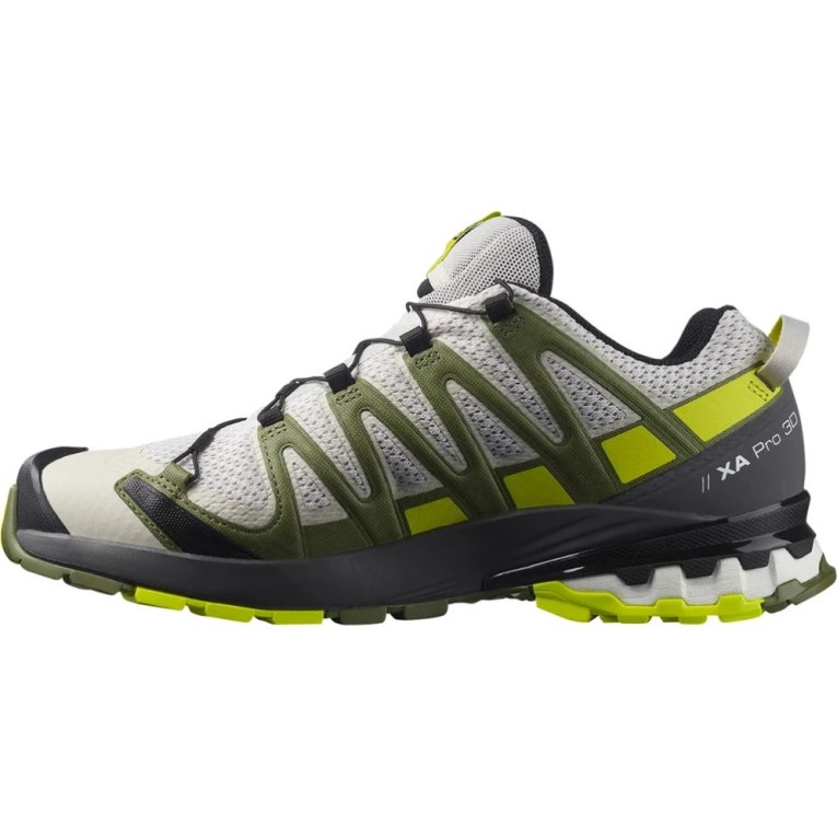 Salomon Xa Pro 3d V8 Men's Trail Running Shoes White / Olive | 783-JMBLGX