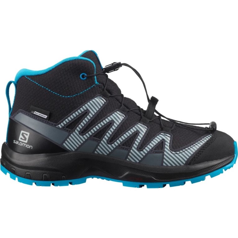 Salomon Xa Pro V8 Mid CSWP Kids\' Hiking Shoes Black | 935-AWPBNT