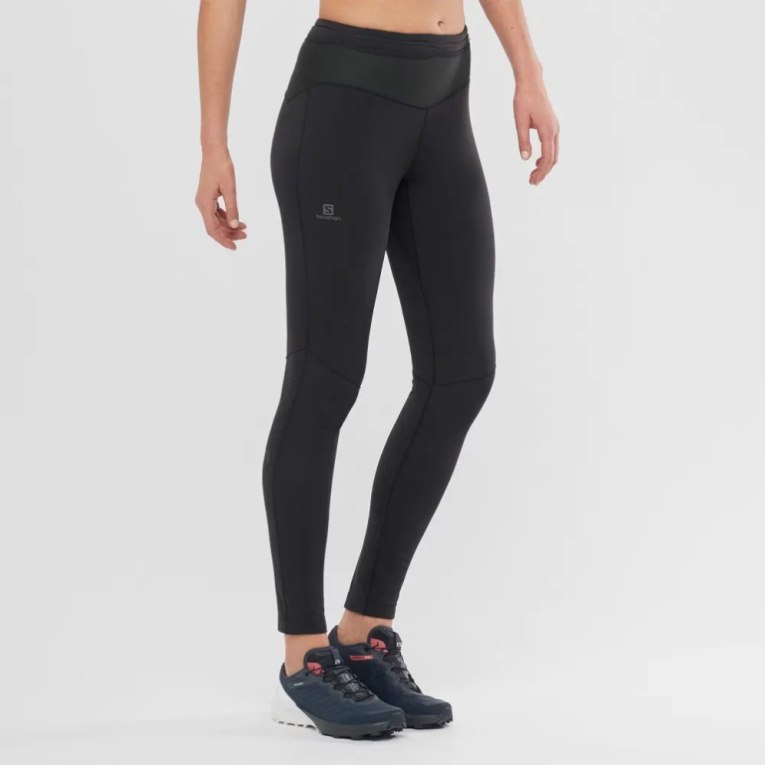 Salomon Xa Warm Women\'s Running Tights Black | 985-FVTPKR