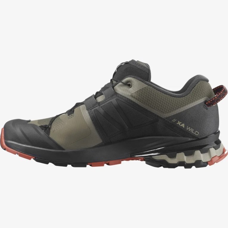 Salomon Xa Wild Men's Trail Running Shoes Black / Olive | 758-XFSNHP