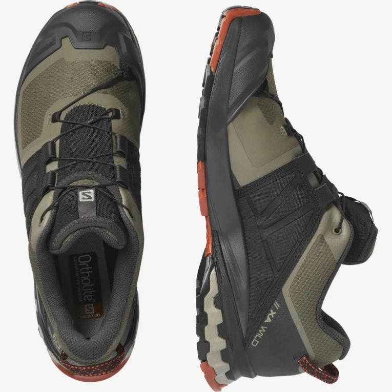 Salomon Xa Wild Men's Trail Running Shoes Black / Olive | 758-XFSNHP