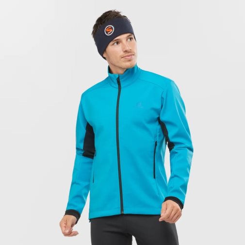 Salomon Agile Men's Shell Jackets Turquoise | 694-SWTVUD