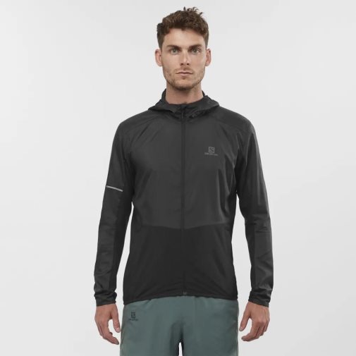 Salomon Agile Men's Windbreaker Black | 278-WYFVCS