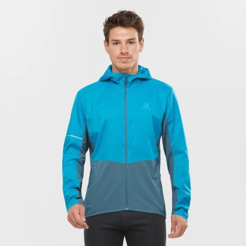 Salomon Agile Men's Windbreaker Turquoise | 463-IARZOM