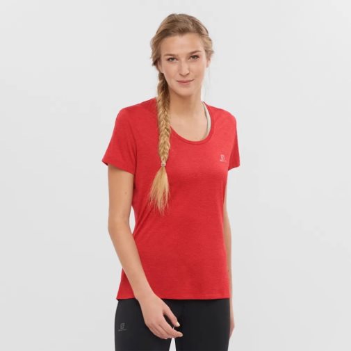 Salomon Agile Short Sleeve Women's T-Shirts Red | 067-IUQEKX