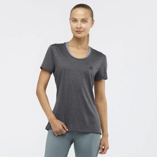 Salomon Agile Short Sleeve Women's T-Shirts Black | 968-JKWCEZ