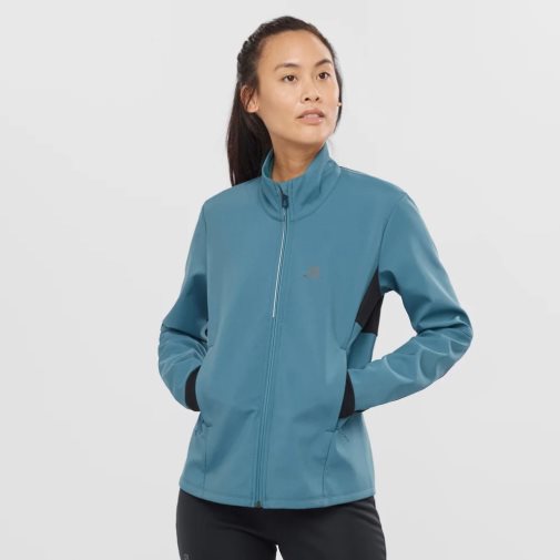 Salomon Agile Women's Shell Jackets Turquoise | 048-UJGZMC