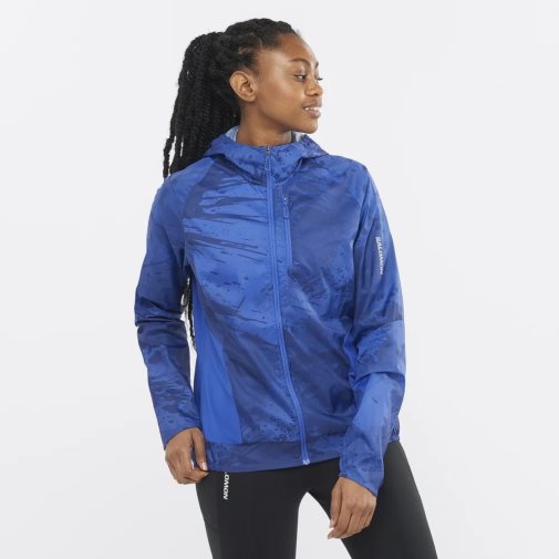 Salomon Bonatti Cross Wind Women's Shell Jackets Blue | 542-AZEMRT